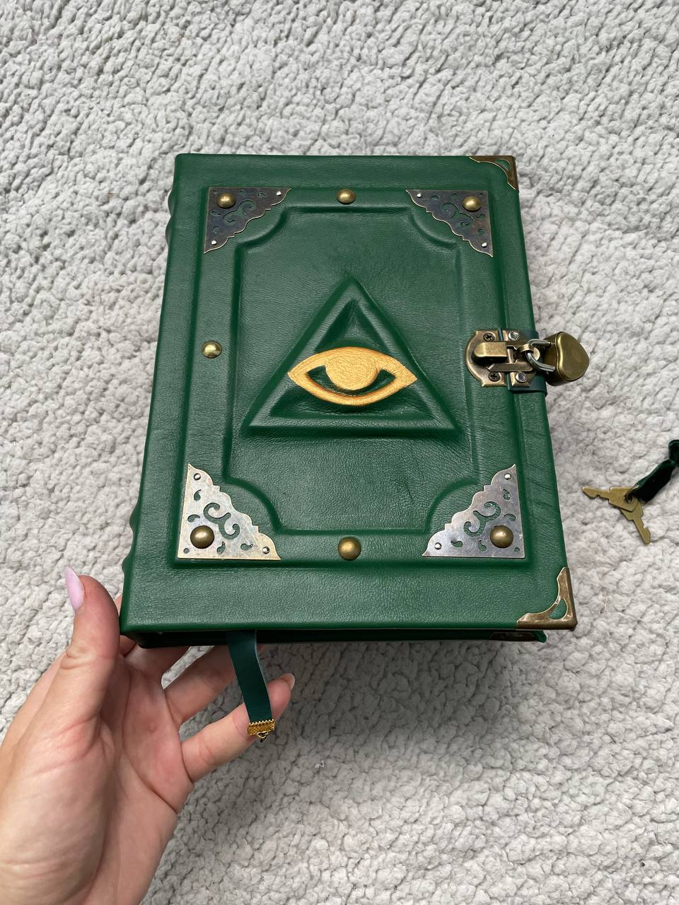 Handmade Eye Book of Shadows | Occult Journal | Witchcraft Mystical Leather Journal