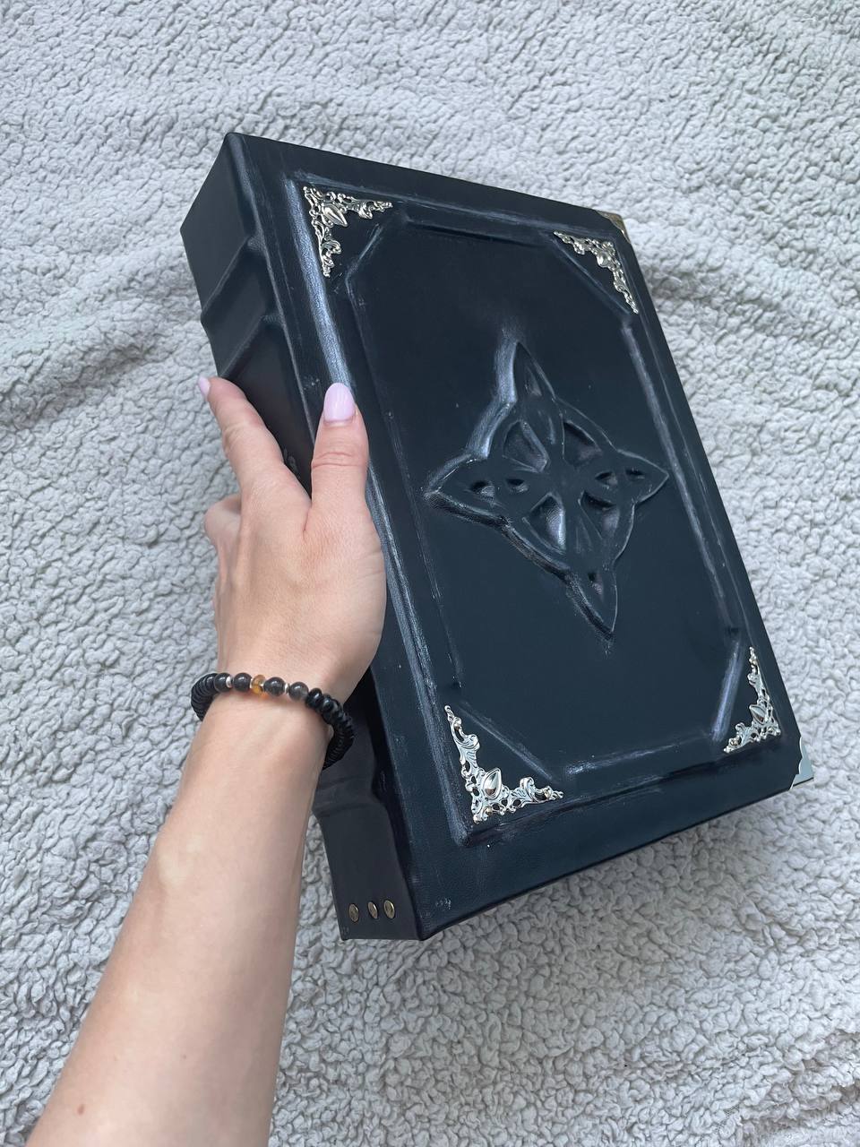 Handmade Leather Grimoire – Celtic Knot & Witch’s Knot Book of Shadows