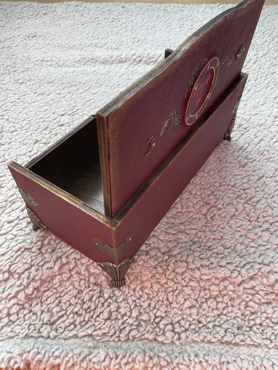 Lilith Grimoire Box - Handmade Leather Gothic Keepsake Box with Snake