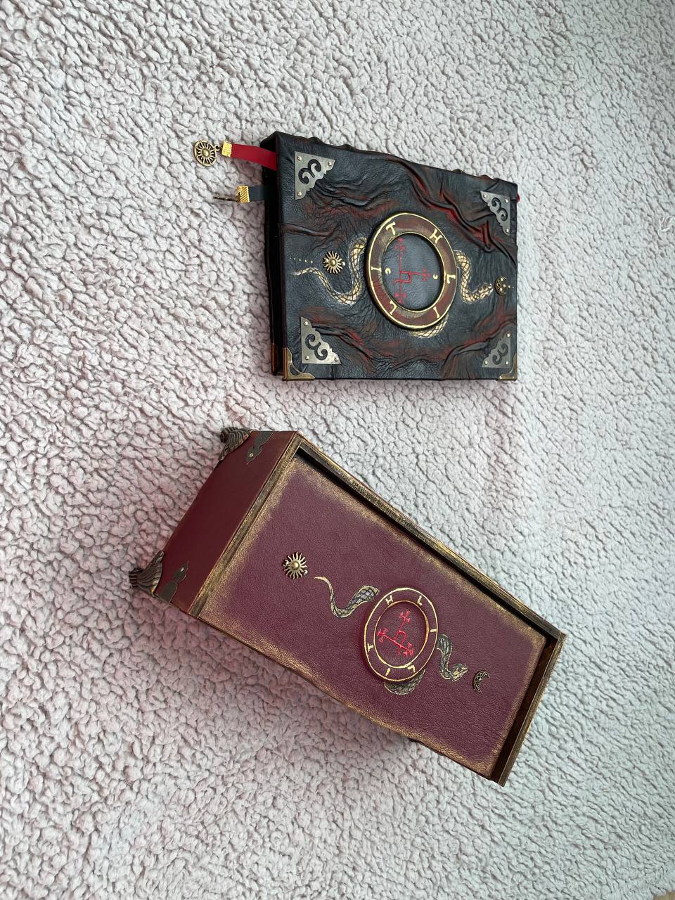 Lilith Grimoire Box - Handmade Leather Gothic Keepsake Box with Snake