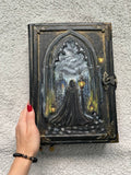 Gothic Fantasy Leather Grimoire - A4 Handmade Book of Shadows