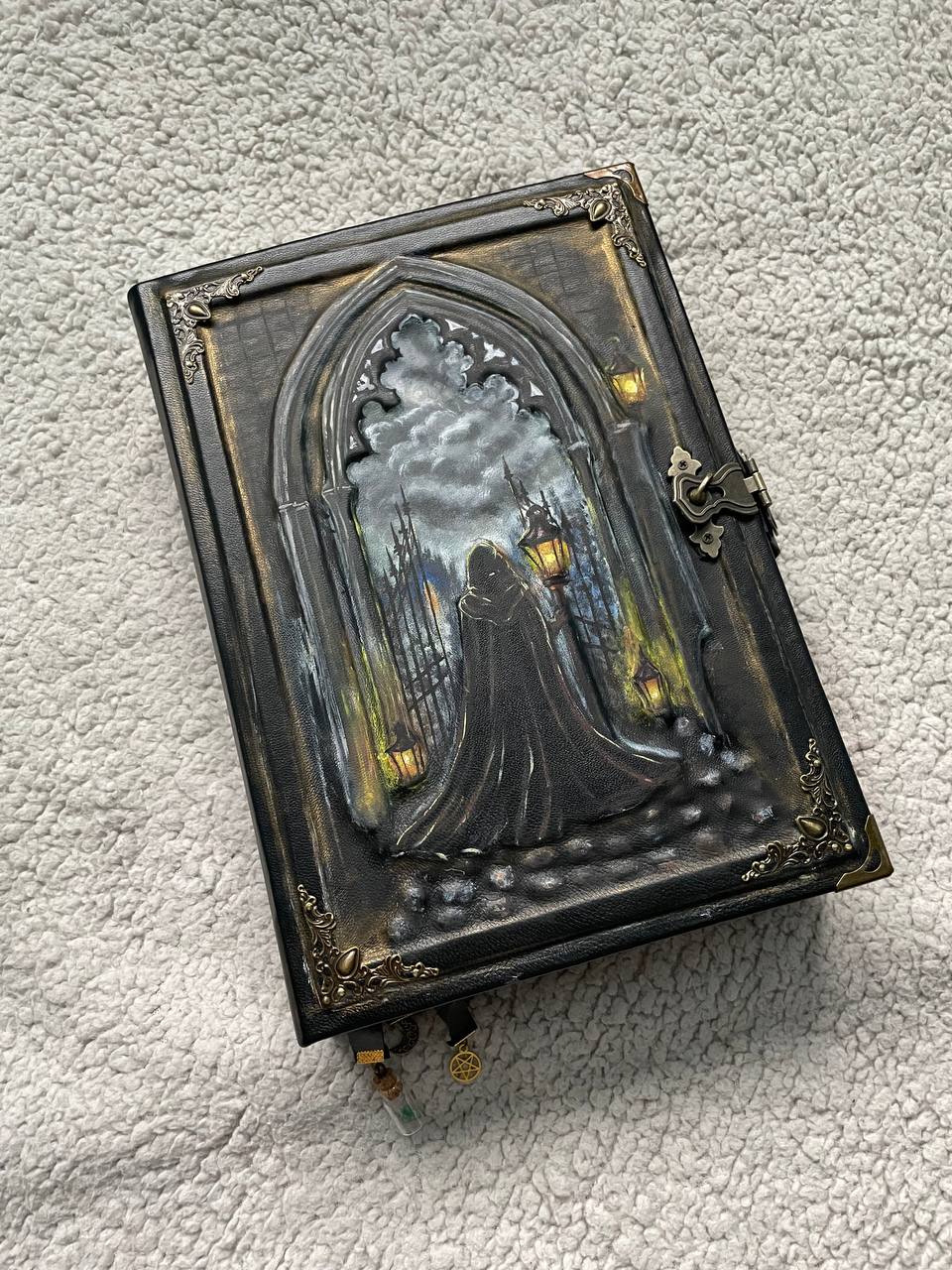Gothic Fantasy Leather Grimoire - A4 Handmade Book of Shadows