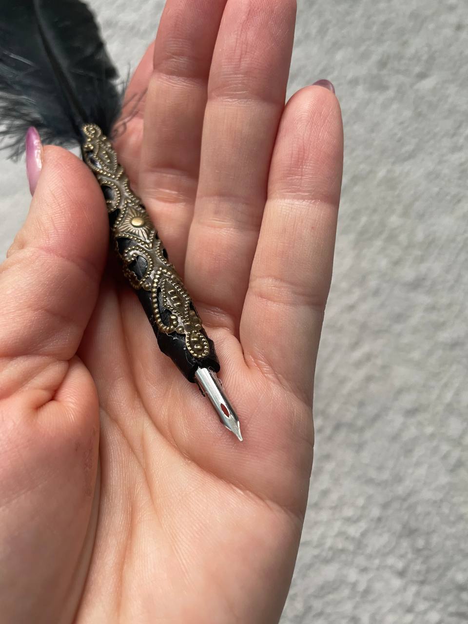 Black Goose Feather Quill Pen – Magical Writing Tool for Witchcraft & Grimoires