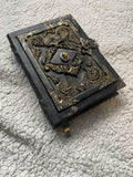 Pentacle Book of Shadows, Triple Moon Witch Journal, Gothic Grimoire Occult Notebook, Handmade Spell Book