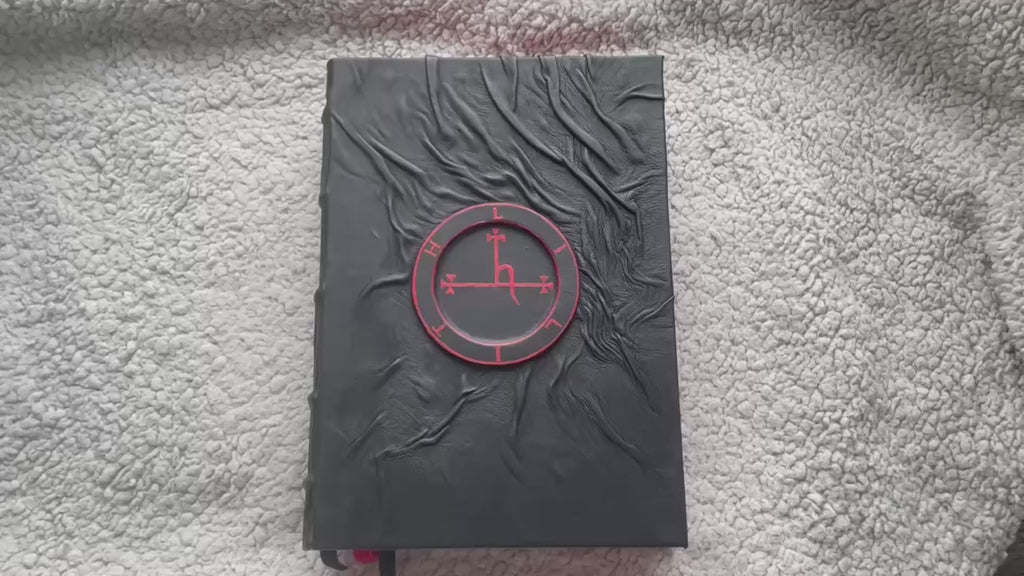 Lilith Sigil Grimoire – A4 Black Leather Witchcraft Journal | 600 Pages Handmade Spellbook