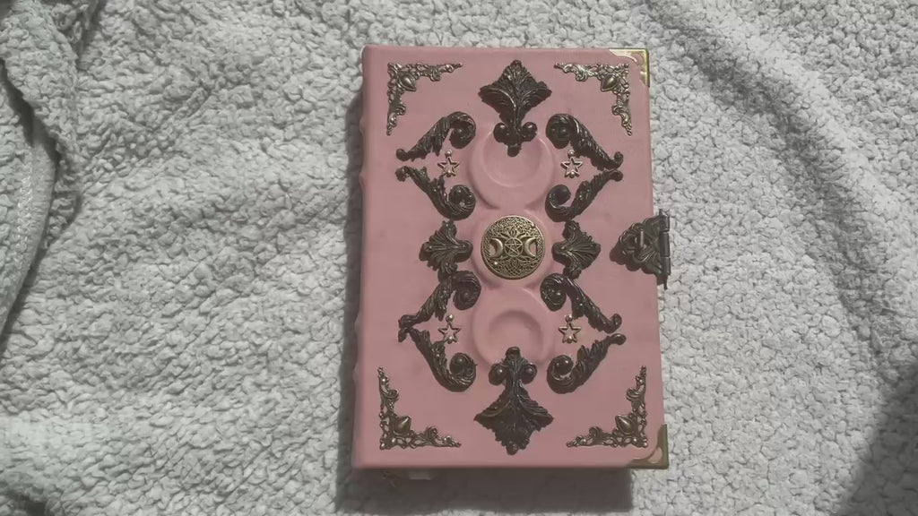 Triple Moon Grimoire, Wiccan Spell Book, Lunar Witch Notebook, Goddess Binder, Pagan Gift