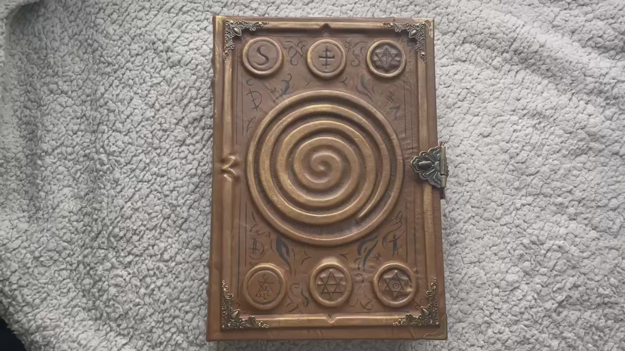 Gothic Leather Grimoire | Handmade Book of Shadows | Occult Journal | Sculpted Cover Spell Book