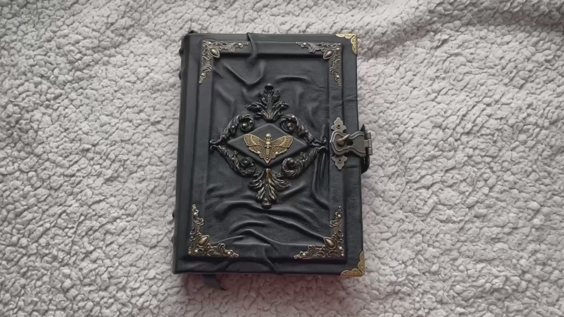 Death’s Head Moth Grimoire – Gothic Leather Witchcraft Journal for Dark Arts