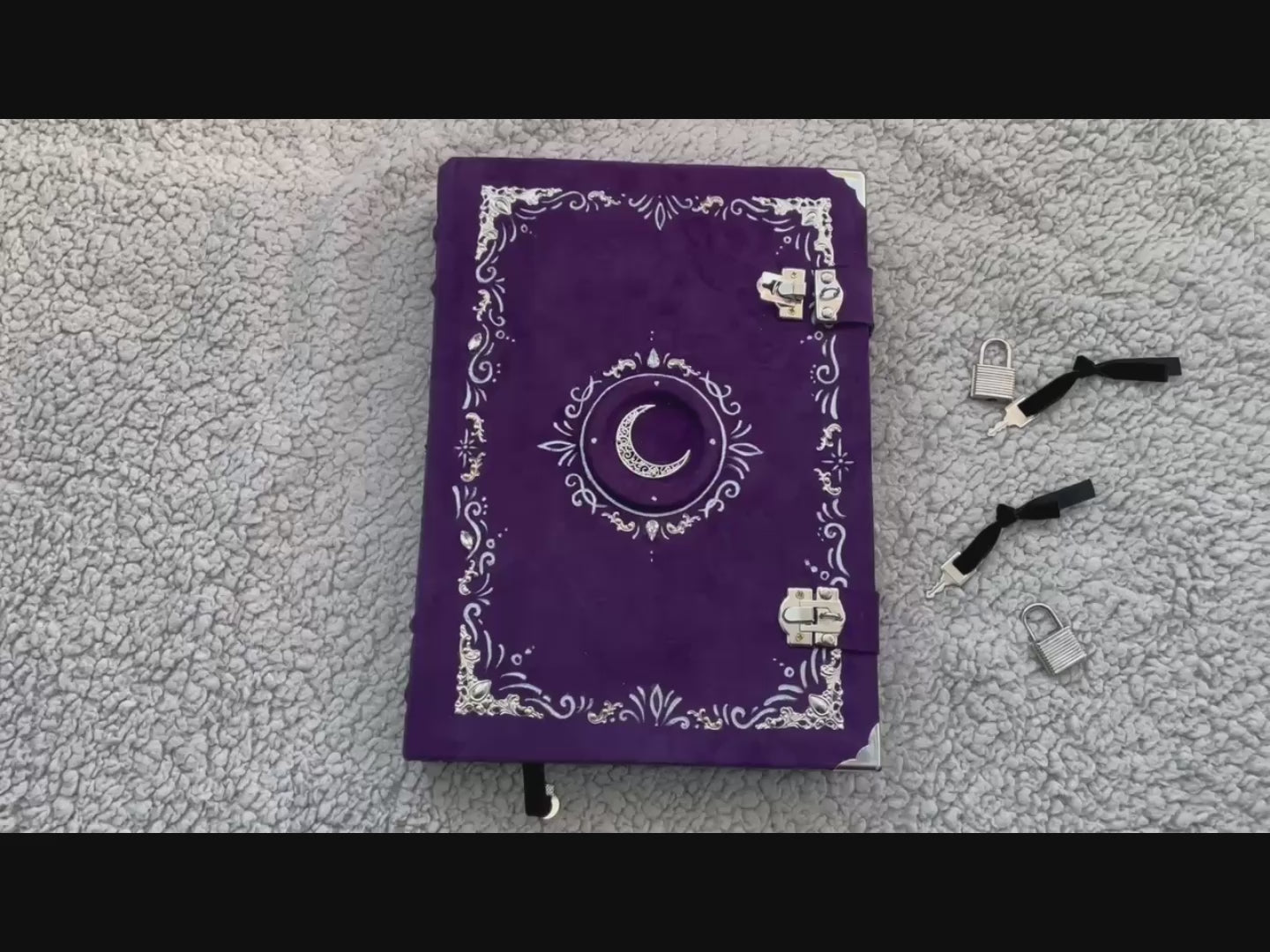 Handmade Suede Grimoire – Witchcraft Book of Shadows with Lock