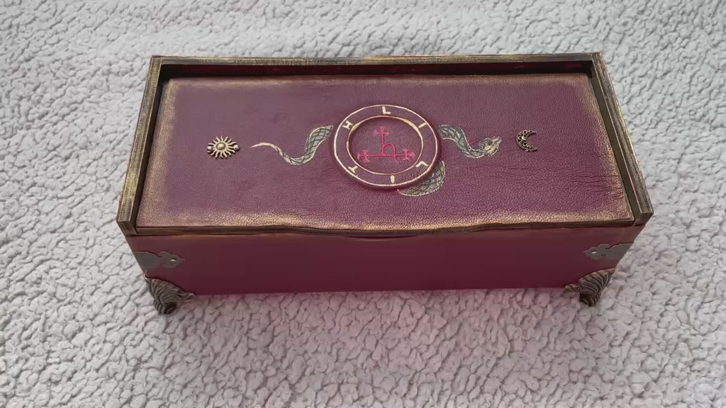 Lilith Grimoire Box - Handmade Leather Gothic Keepsake Box with Snake
