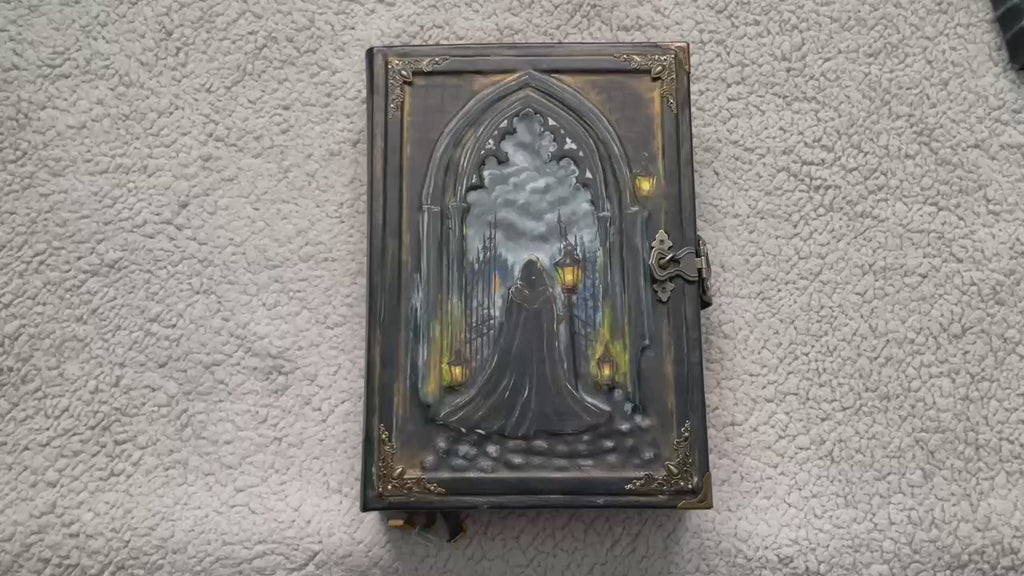 Gothic Fantasy Leather Grimoire - A4 Handmade Book of Shadows