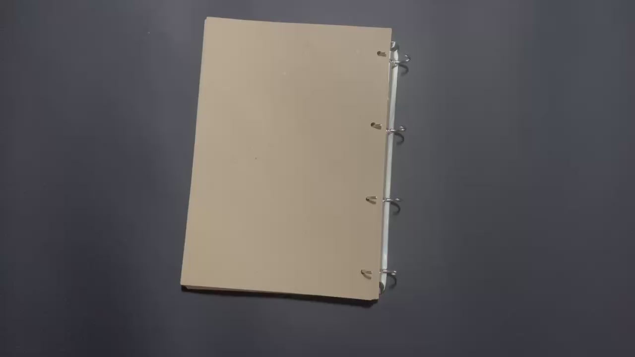 Kraft Binder Refill Pages – Grimoire Inserts, Hole-Punched Journal Sheets