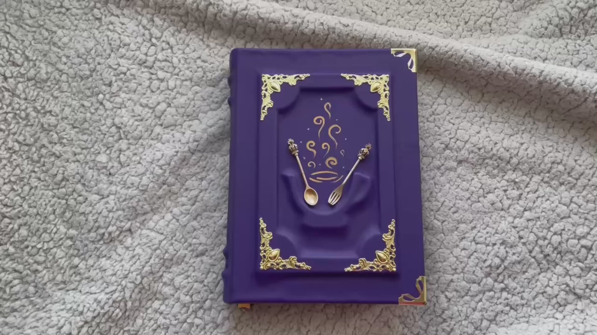 Custom Purple Leather Recipe Book – Custom Family Cookbook Journal, Handmade Heirloom Gift for Mom, Wedding or Housewarming