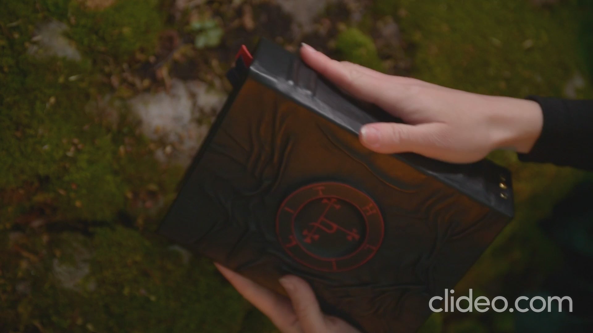 Lilith Sigil Grimoire • A5 Black Leather Spellbook • Handmade Witchcraft Journal