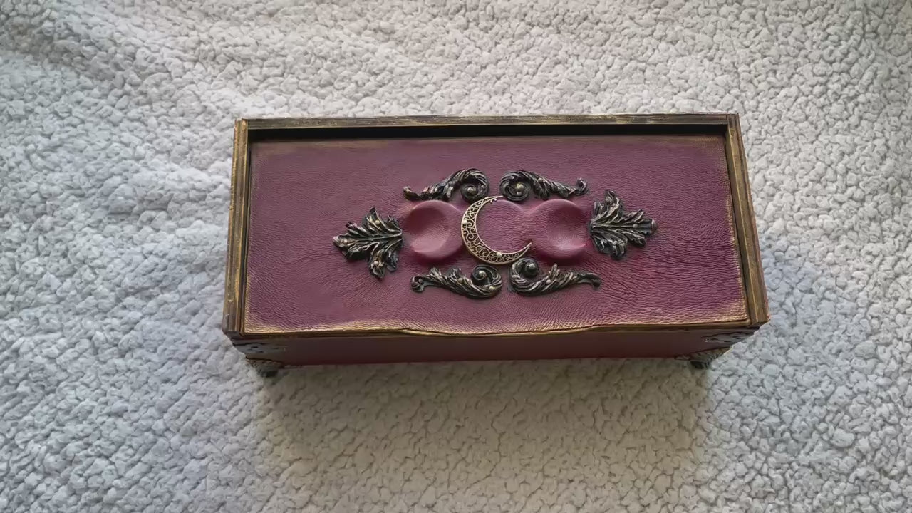 Witch Casket Altar Box, Gothic Occult Storage Chest, Tarot Crystal Box, Mystical Jewelry Organizer