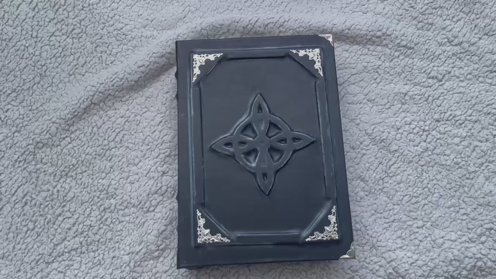 Handmade Leather Grimoire – Celtic Knot & Witch’s Knot Book of Shadows