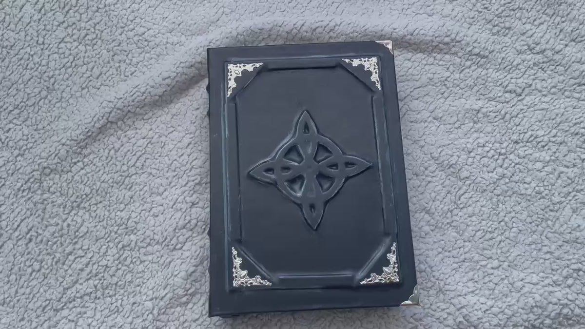 Handmade Leather Grimoire – Celtic Knot & Witch’s Knot Book of Shadows