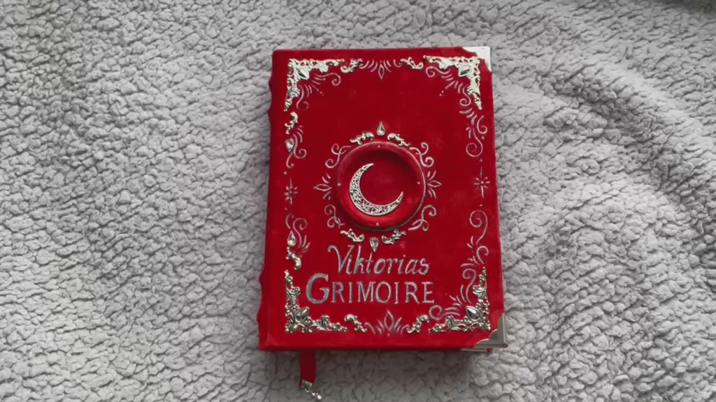 Personalized Blood Moon Grimoire – Suede Leather Spell Book, Custom Witch Journal