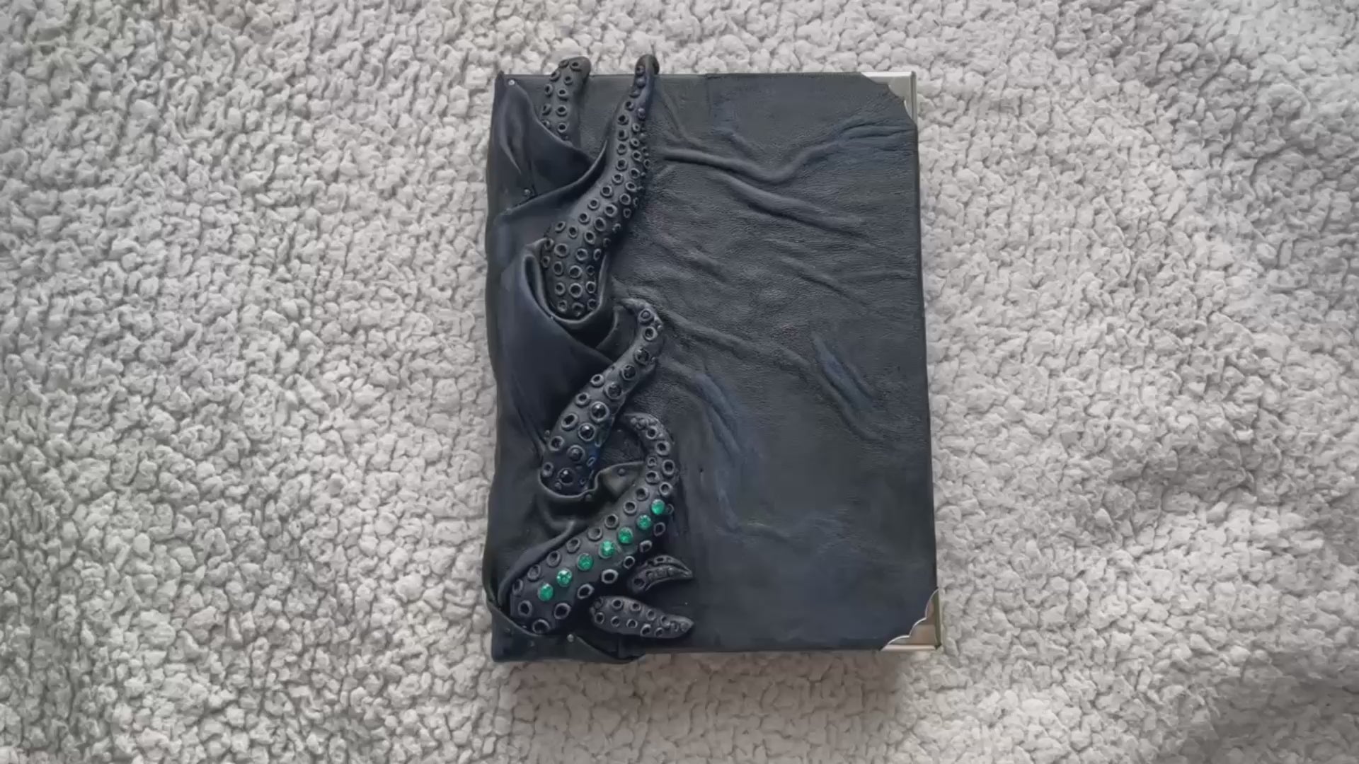Kraken Grimoire – Dark Fantasy Leather Journal, Gothic Book of Shadows, Ocean Magic