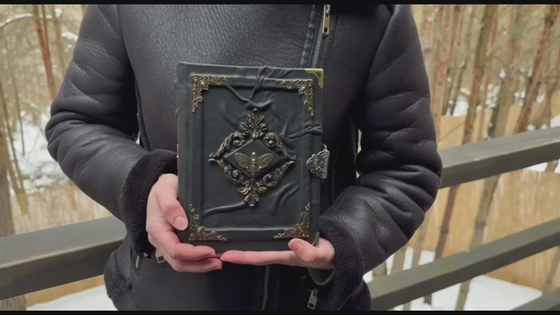 Death’s Head Moth Grimoire – Gothic Leather Witchcraft Journal for Dark Arts